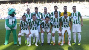 Alineación del Córdoba en un partido reciente en el Nuevo Arcángel. Foto: Córdoba C.F.