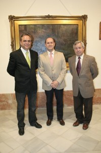 Inaugurada la exposición “Los Garnelo una familia de artistas”. En la foto José María Palencia, Federico Cabello de Alba y José Antonio Cerezo