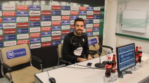 Juan Carlos, portero del Córdoba C.F., en rueda de prensa. Foto: Córdoba C.F.