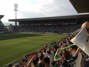 Imagen del ambientazo ayer en el Nuevo Arcángel. Foto: CBN.