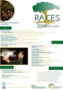 raíces en el jardín, jardín botánico