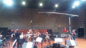 La orquesta de Córdoba en la grabación de la banda sonora. 