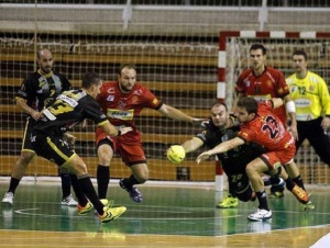 Un lance del partido de ayer