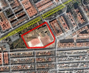 Ubicación del IES Fidiana. 