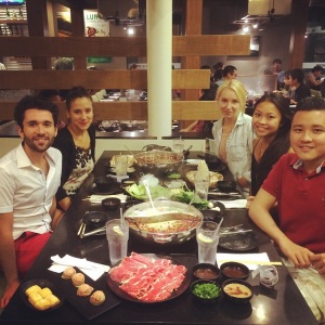 Antonio González con sus amigos. 