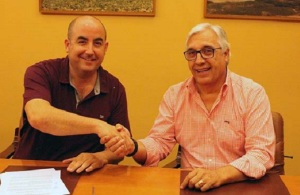 Presidentes de ambos clubes durante la Firma del Acuerdo de filialidad. Foto: Ángel Ximénez