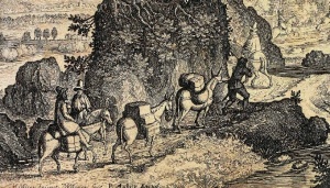 Colonos viajando hacia las Nuevas Poblaciones