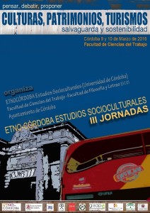 Cartel de las III Jornadas Etnocordoba- Gestión Cultural Patrimonio y Turismo sostenible. 