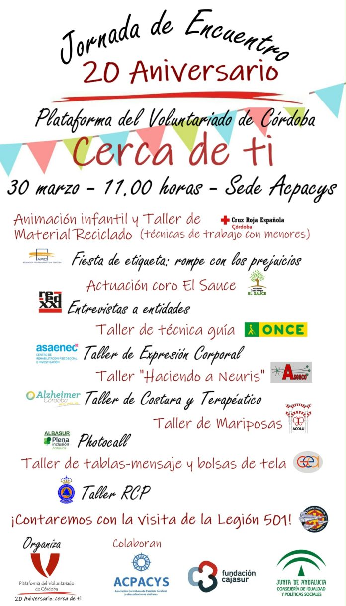 La Plataforma del Voluntariado de Córdoba conmemora su 20 aniversario
