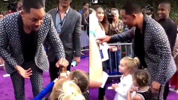 El bonito gesto de Will Smith con unas niñas durante la premier de 'Aladdín'