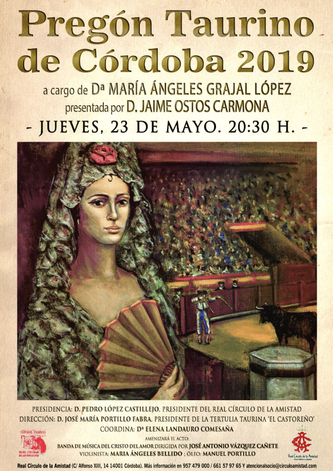 Pregón Taurino de la Feria de Nuestra Señora de la Salud este jueves a las 20,30 horas
